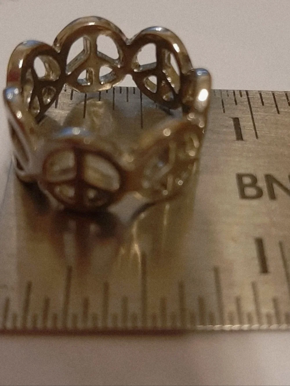 Vtg Peace Full Circle Ring Silver Tone size 6